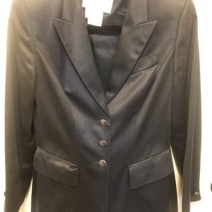 Escada blazer sz 36 navy metallic sheen w/pockets